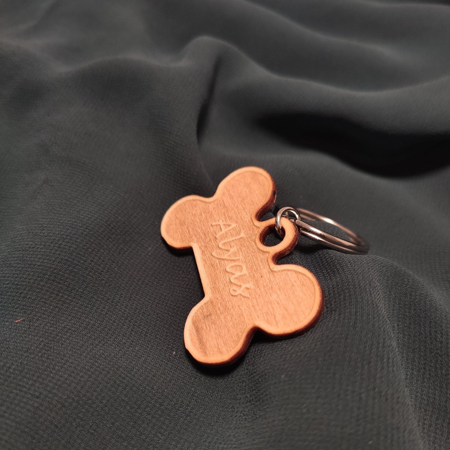 Personalized Wooden Bone Dog Tag, Custom Laser Engraved Pet ID Tag, Handmade Gift for Pet