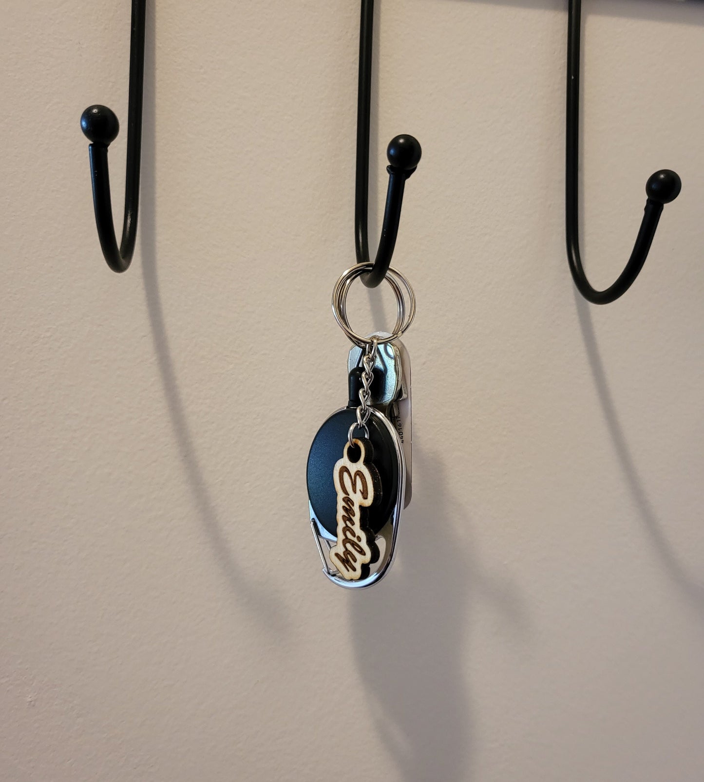 Personalized Name Tag Keychain, Custom laser engraved key charm