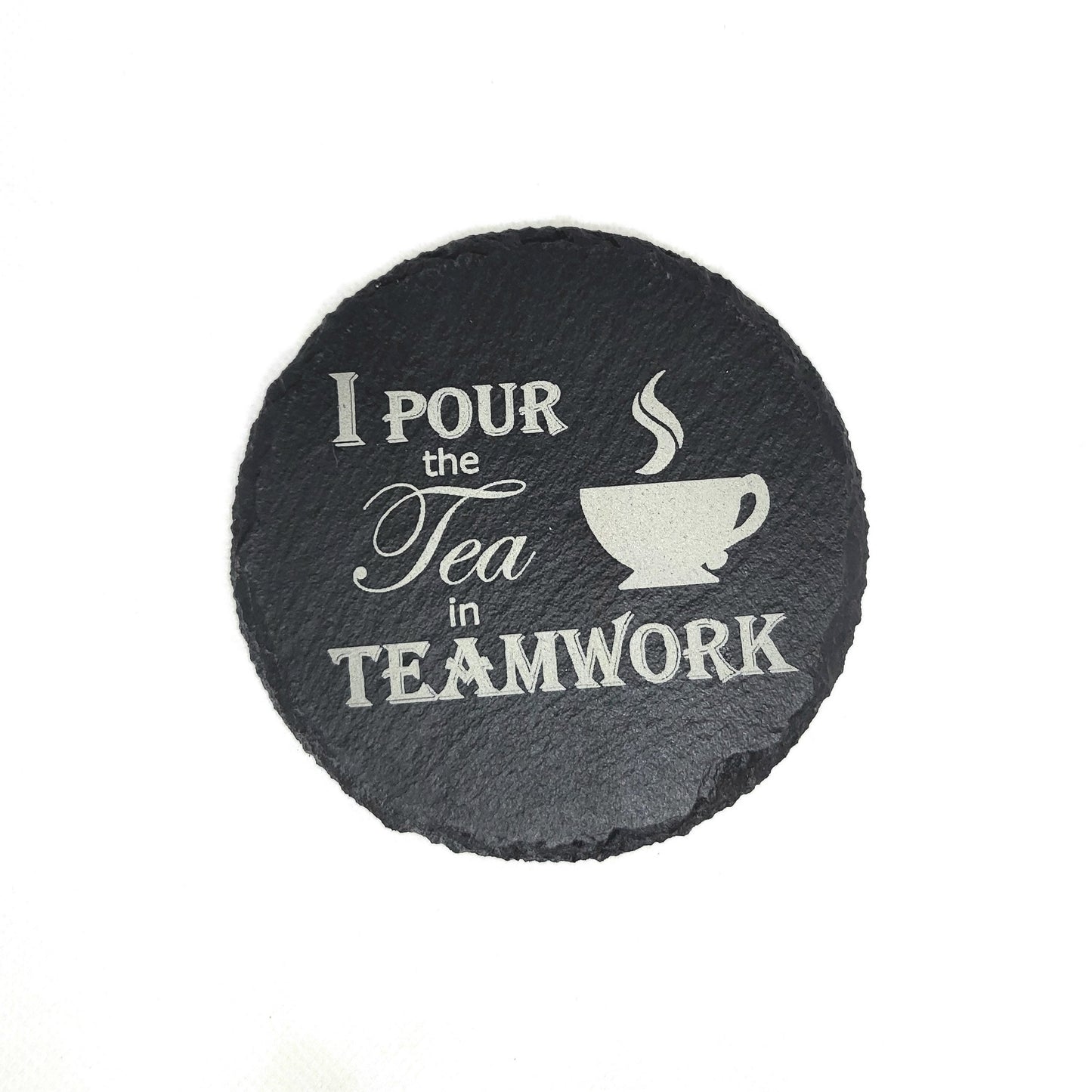 Slate Coaster | Stone Coaster | Laser Engraved Coasters | Tea-Themed Coaster Set of 4
