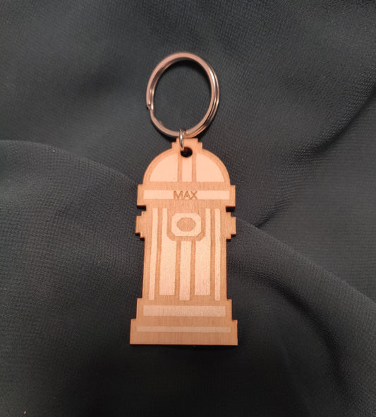 Pet Tag Fire Hydrant Wood