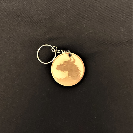 Keychain Charm Dragon Wood