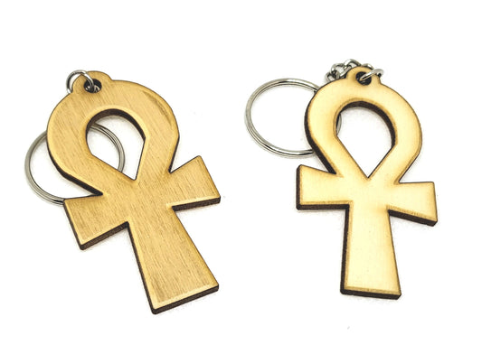 Keychain Ankh Paint Free Wood