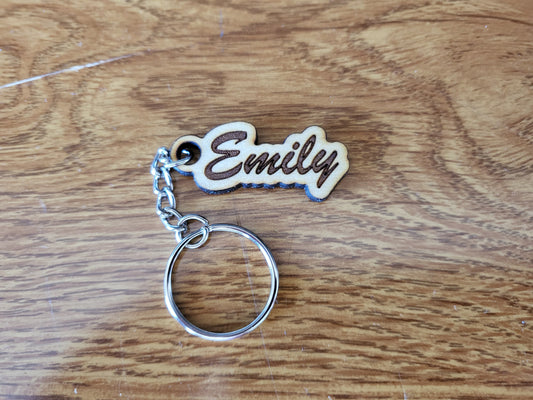 Personalized Name Tag Keychain, Custom laser engraved key charm