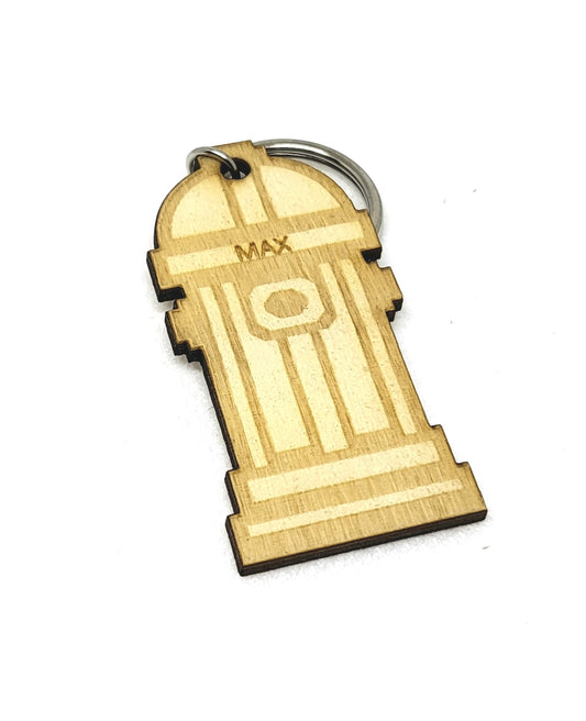 Pet Tag Fire Hydrant Wood