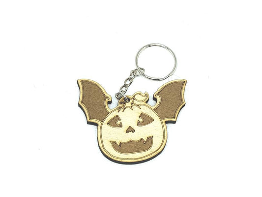 Pumpkin keychain birch plywood engraved