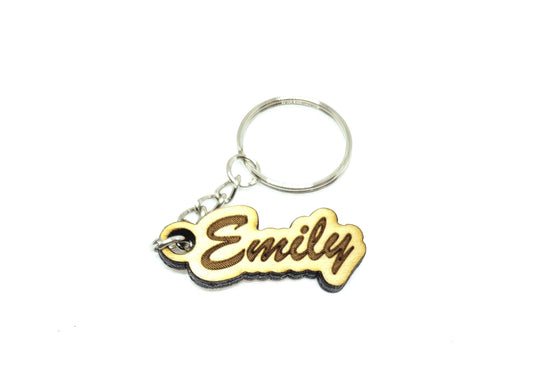 Personalized Name Tag Keychain, Custom laser engraved key charm