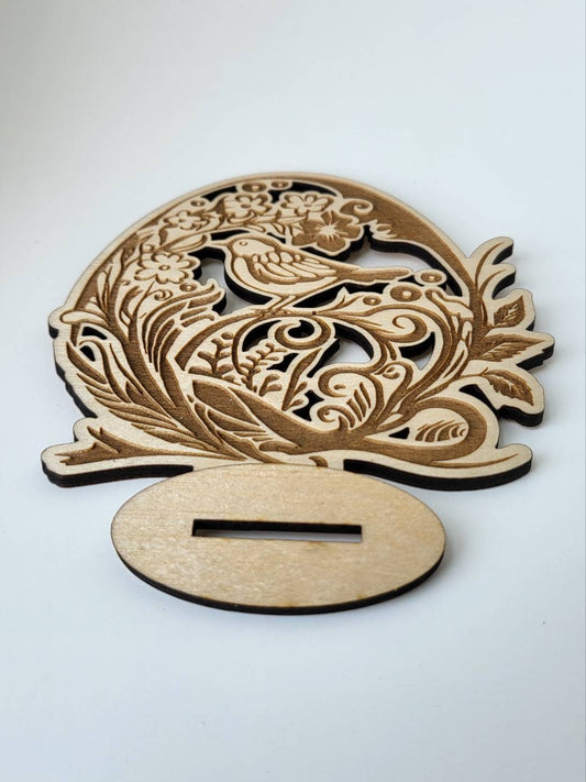 Easter Egg table wood ornament, bird egg, easter decoration, table accent.