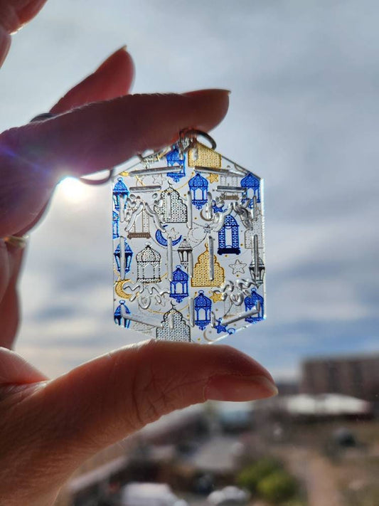 Ramadan cubic keychain, Lantern design keychain for ramadan, key tag, gift keychain, eid celebration
