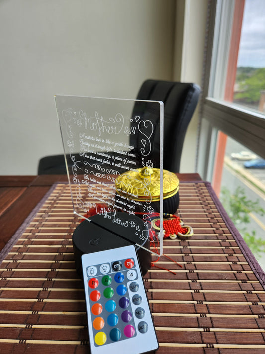 Acrylic Mother's Day LED Light | Heartwarming & Touching Poem | Cherished Gift | Gift for her | Daughter to mom | Gift for Grandmother