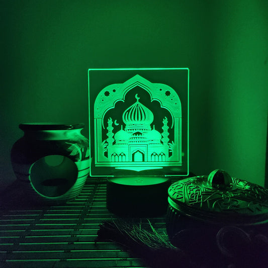 Eid Gift | Masjid Décor | Islamic Sign | Bismillah LED Acrylic Sign | Battery or USB Powered | Islamic Home Décor | Elegant and Versatile