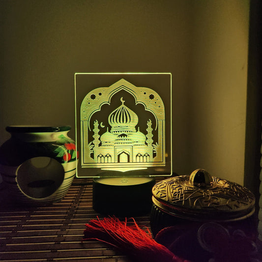 Eid Gift | Masjid Décor | Islamic Sign | Bismillah LED Acrylic Sign | Battery or USB Powered | Islamic Home Décor | Elegant and Versatile